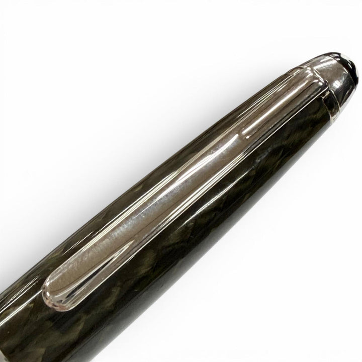 良品▼MONTBLANC モンブラン マイスターシュテュック ソリテール カーボンスティール ホワイトスター ツイスト式 ボールペン 筆記確認済