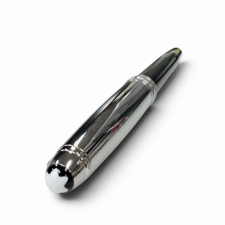 極美品▼MONTBLANC モンブラン マイスターシュテュック ホワイトスター キャップ式 ボールペン ブラック シルバー ドイツ製 メンズ 箱付