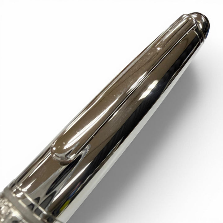 極美品▼MONTBLANC モンブラン マイスターシュテュック ホワイトスター キャップ式 ボールペン ブラック シルバー ドイツ製 メンズ 箱付
