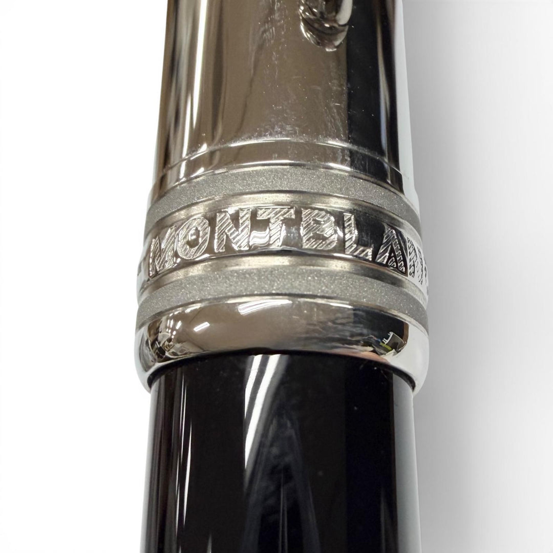 極美品▼MONTBLANC モンブラン マイスターシュテュック ホワイトスター キャップ式 ボールペン ブラック シルバー ドイツ製 メンズ 箱付