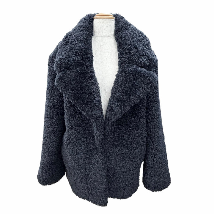 極美品△Stella McCartney ステラマッカートニー 2024年製 680088 3EU901 フェイクファーコート グレー 34 イタリア製 正規品 レディース