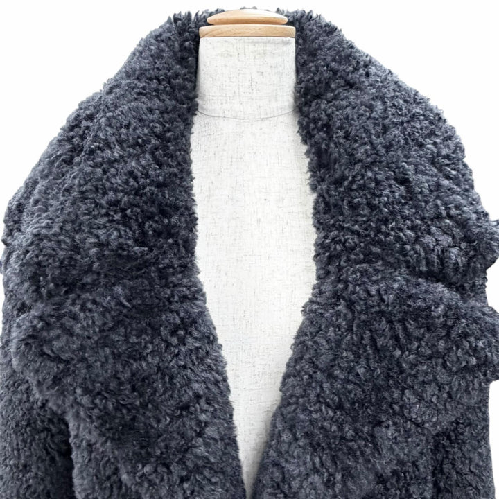 極美品△Stella McCartney ステラマッカートニー 2024年製 680088 3EU901 フェイクファーコート グレー 34 イタリア製 正規品 レディース