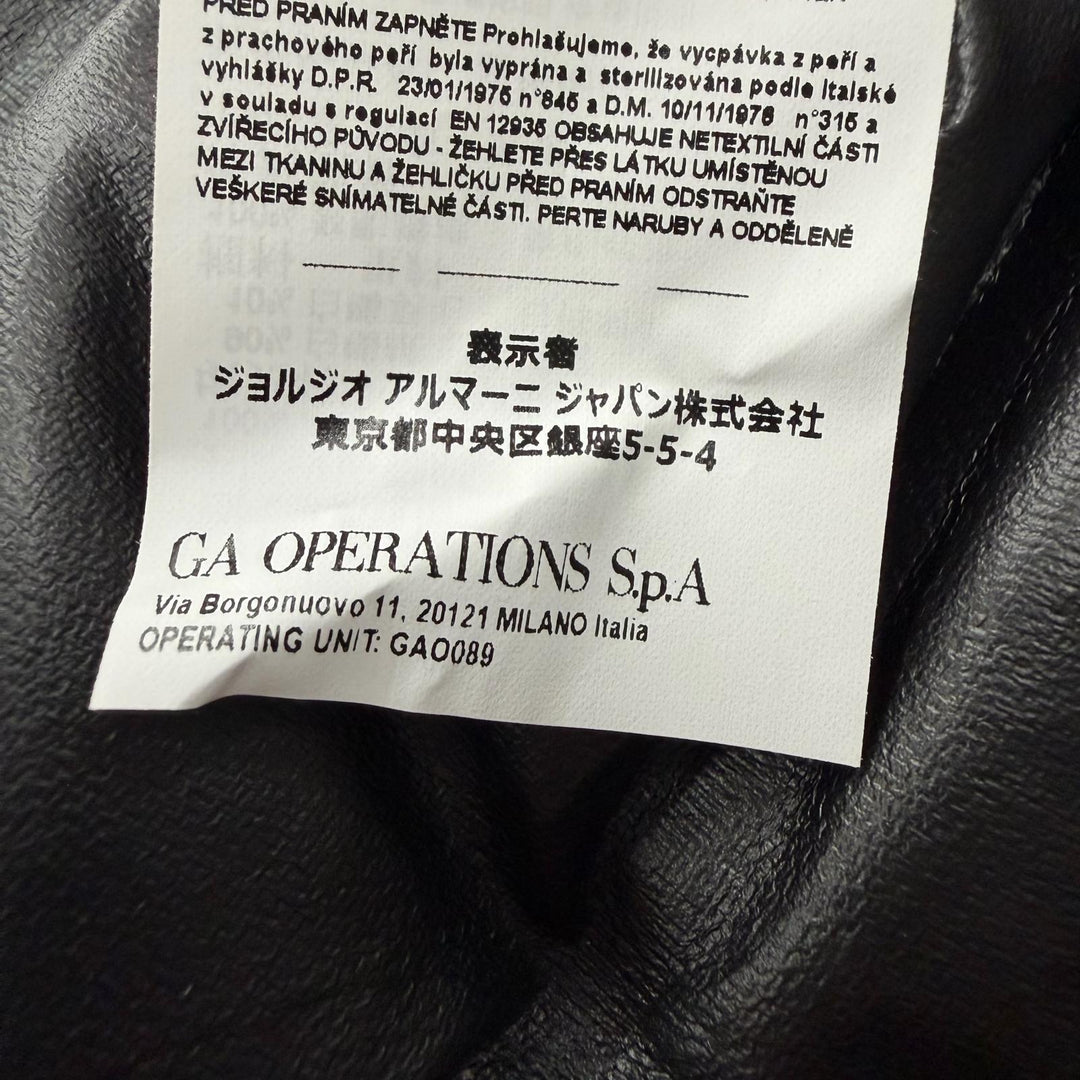 未使用品▼EMPORIO ARMANI エンポリオ アルマーニ 2023年製 黒タグ ロゴワッペン付き フーデッド WZIPUP ダウンジャケット 52 正規品