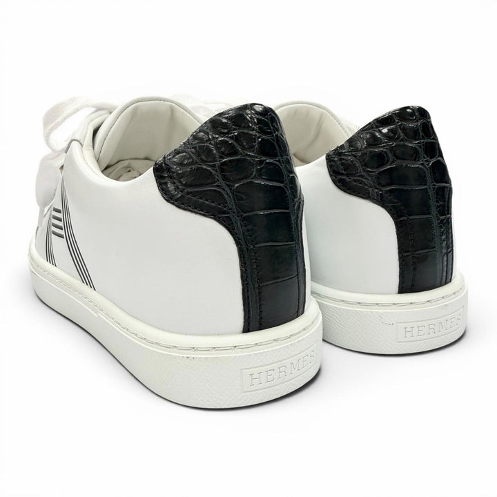 未使用品▼HERMES エルメス 211859ZH アヴァンタージュ レザー クロコダイル アリゲーター レースアップ ローカットスニーカー 40 メンズ