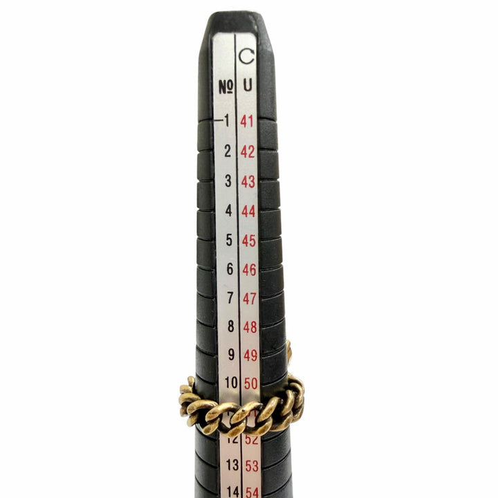 極美品△GUCCI グッチ ー GGマーモント フラワー ビジュー ラインストーン リング 指輪 ゴールド系 S JP11号 イタリア製 レディース 箱付