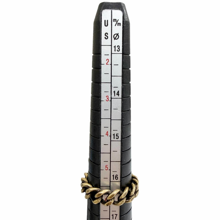 極美品△GUCCI グッチ ー GGマーモント フラワー ビジュー ラインストーン リング 指輪 ゴールド系 S JP11号 イタリア製 レディース 箱付