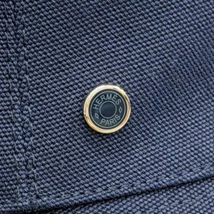 極美品△HERMES エルメス EDEN エデン コットン100％ セリエパーツ バケットハット 帽子 ネイビー 57 仏製 正規品 レディース 保存袋付き