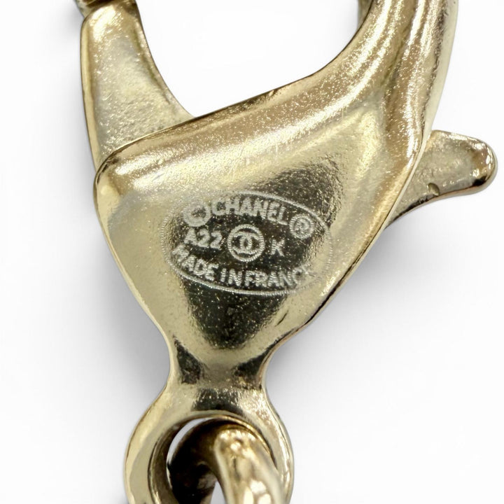 極美品△CHANEL シャネル A22K CCロゴ ココマーク キューブ ネックレス チョーカー ネックレス アクセサリー ゴールド系 伊製 レディース