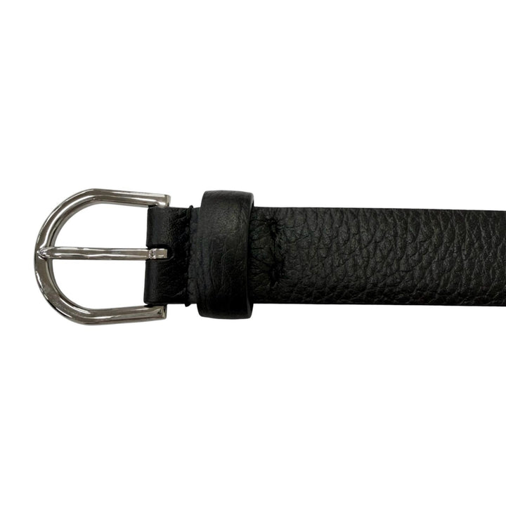 未使用品□Dunhill　ダンヒル　CO0917　シルバーピンバックル　レザーベルト　ブラック　95/38　イタリア製　メンズ　オススメ◎