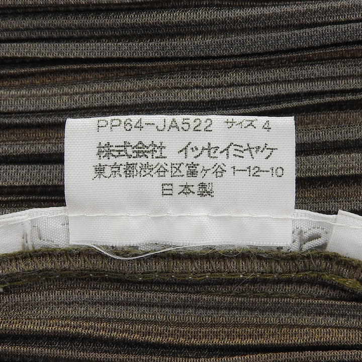 極美品▲PLEATS PLEASE プリーツプリーズ イッセイミヤケ PP64-JA522 ロング シャツ ワンピース グリーン系 4 日本製 正規品 レディース
