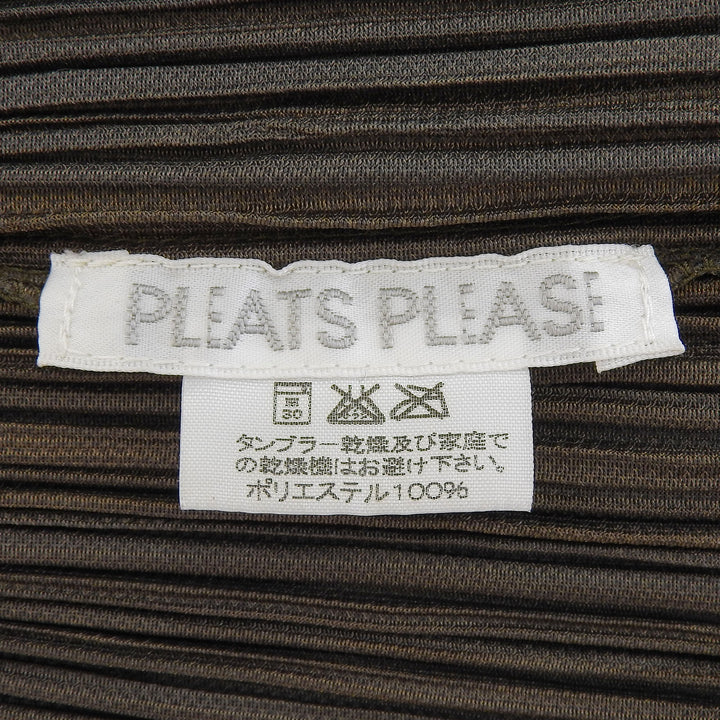 極美品▲PLEATS PLEASE プリーツプリーズ イッセイミヤケ PP64-JA522 ロング シャツ ワンピース グリーン系 4 日本製 正規品 レディース