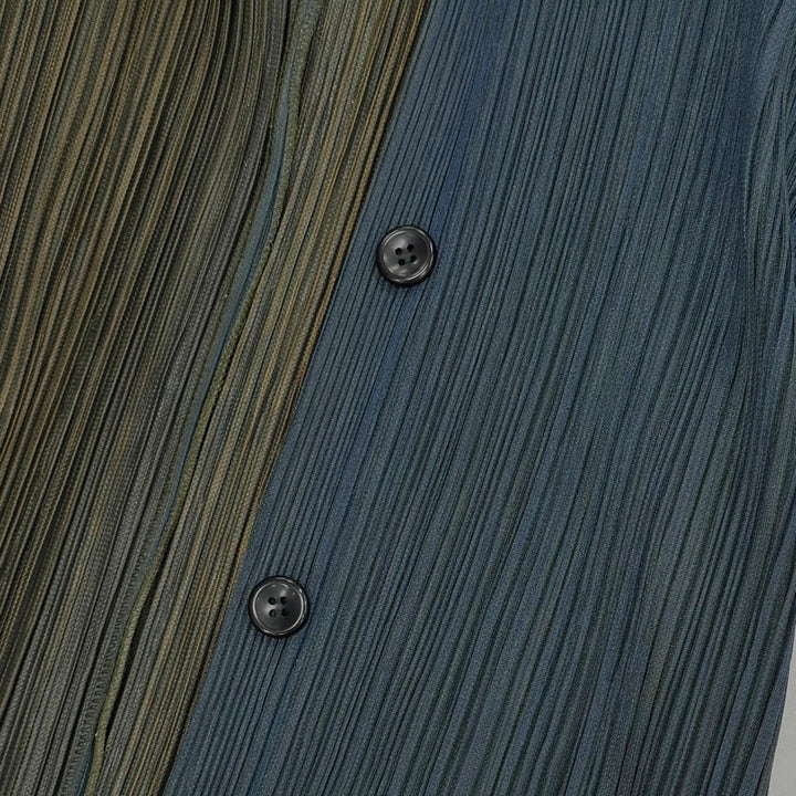 極美品▲PLEATS PLEASE プリーツプリーズ イッセイミヤケ PP64-JA522 ロング シャツ ワンピース グリーン系 4 日本製 正規品 レディース