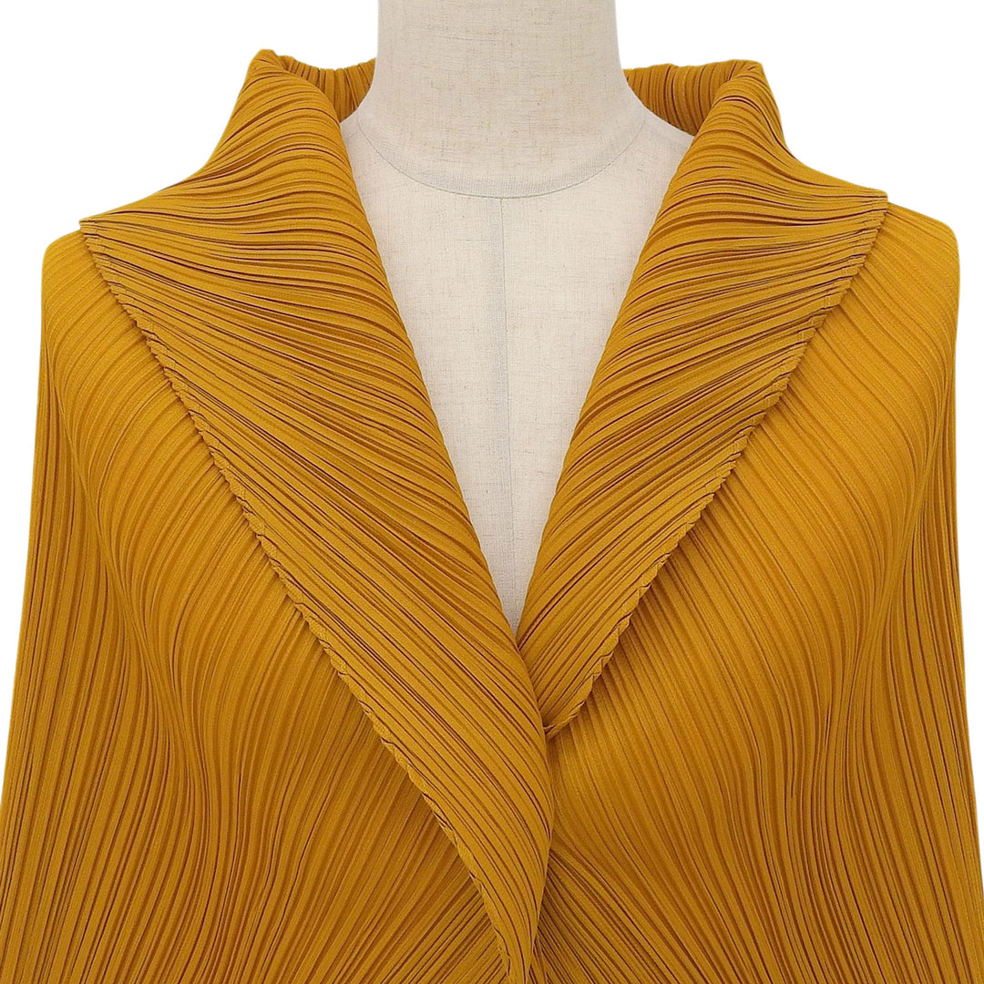 極美品▲PLEATS PLEASE プリーツプリーズ イッセイミヤケ PP23-JO164 ロングスリーブ カーディガン ブラウン 4 日本製 正規品 レディース
