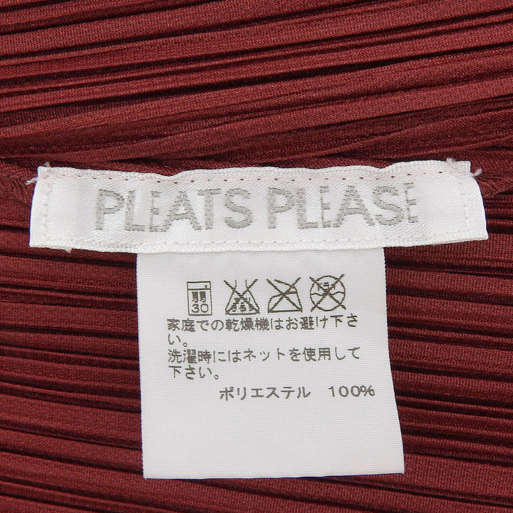 極美品▲PLEATS PLEASE プリーツプリーズ イッセイミヤケ PP31-JH130 ノースリーブ ワンピース ワインレッド 3 日本製 正規品 レディース