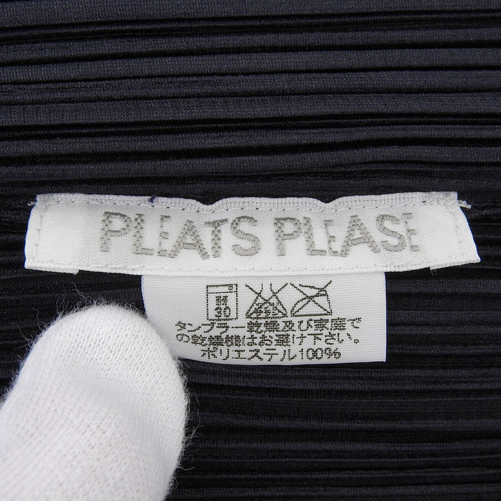 極美品▲PLEATS PLEASE プリーツプリーズ イッセイミヤケ PP05-JA001 ロング カーディガン ダークネイビー 2 日本製 正規品 レディース