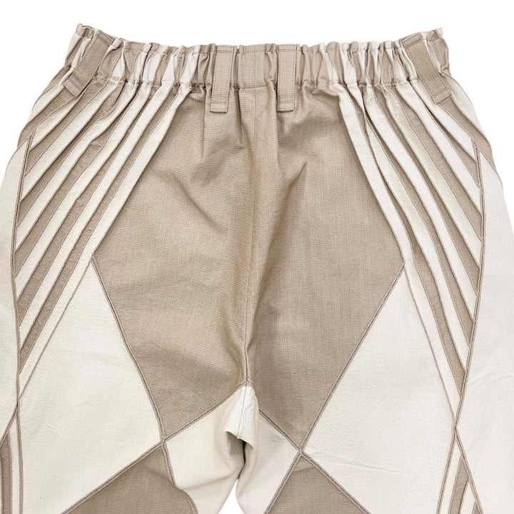未使用品▲ISSEY MIYAKE イッセイミヤケ 2023SS AT31FF705 コットン ボーダー柄 幾何学的模様 パンツ ベージュ 2 日本製 正規品 メンズ