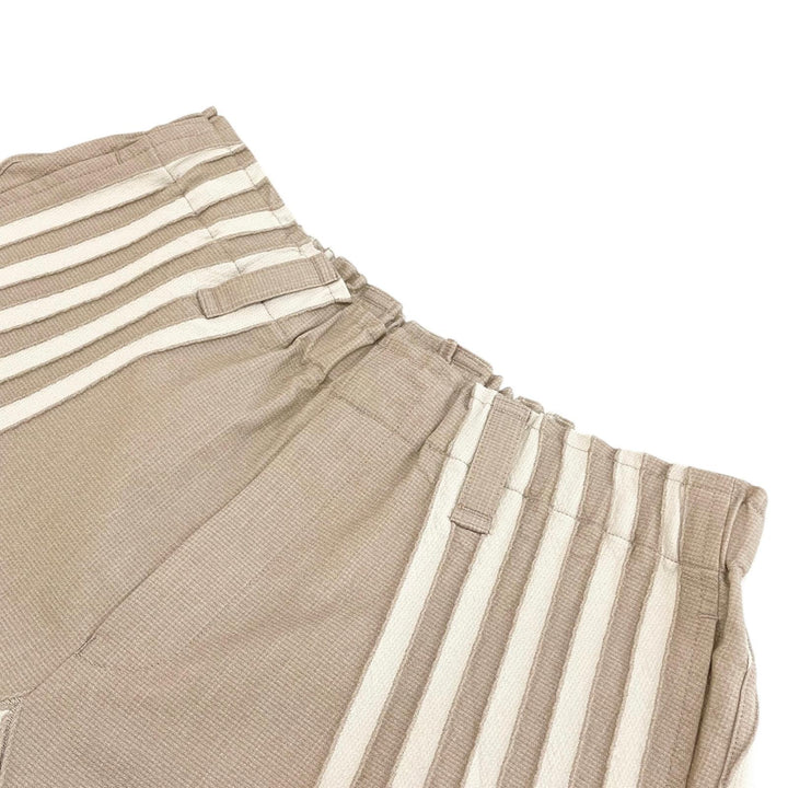 未使用品▲ISSEY MIYAKE イッセイミヤケ 2023SS AT31FF705 コットン ボーダー柄 幾何学的模様 パンツ ベージュ 2 日本製 正規品 メンズ