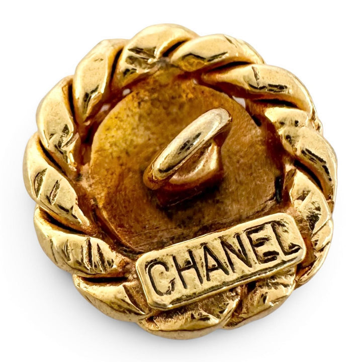 良品▲CHANEL シャネル ヴィンテージ ココマーク 裏ロゴ入り 金ボタン ツイストフレーム サンバースト 5個セット ゴールド レディース