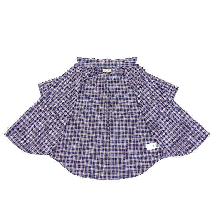 極美品▲GUCCI グッチ 557391 コットン100％ ミケーレ期 チェック柄 オーバーサイズシャツ 半袖シャツ ブルー マルチ 46 正規品 メンズ