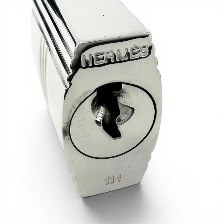 極美品▲HERMES エルメス Hロゴ刻印 カギ2本セット 114番 南京錠 カデナ シルバー レディース