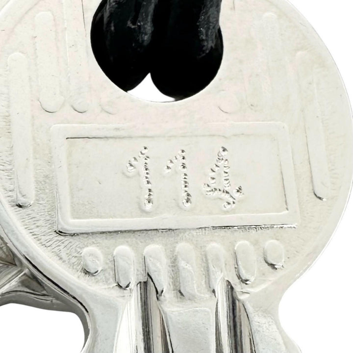 極美品▲HERMES エルメス Hロゴ刻印 カギ2本セット 114番 南京錠 カデナ シルバー レディース