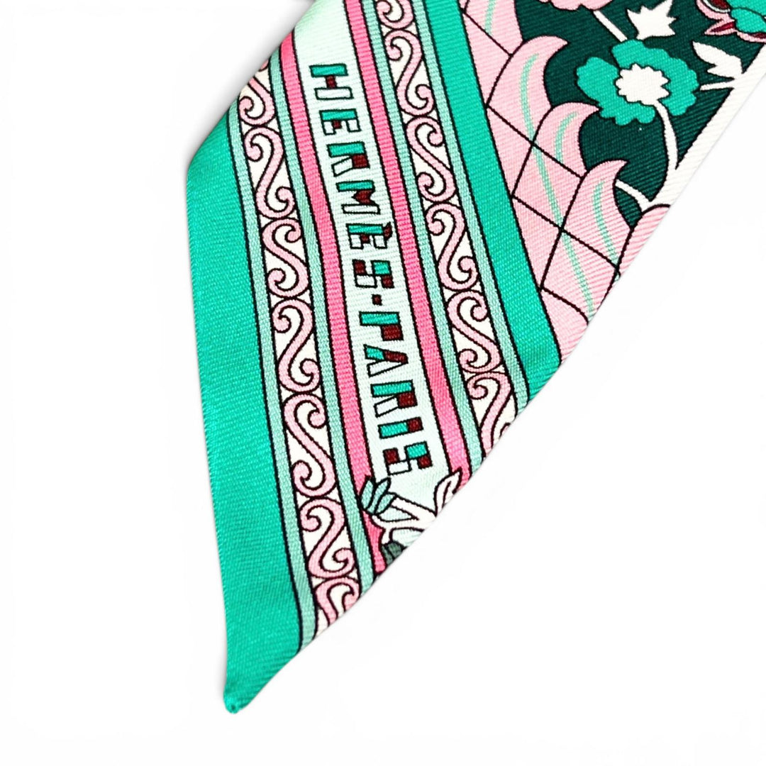 極美品▲HERMES エルメス Tapis Persans ペルシャ絨毯 シルク100％ ツイリー スカーフ マルチカラー フランス製 レディース 箱付き