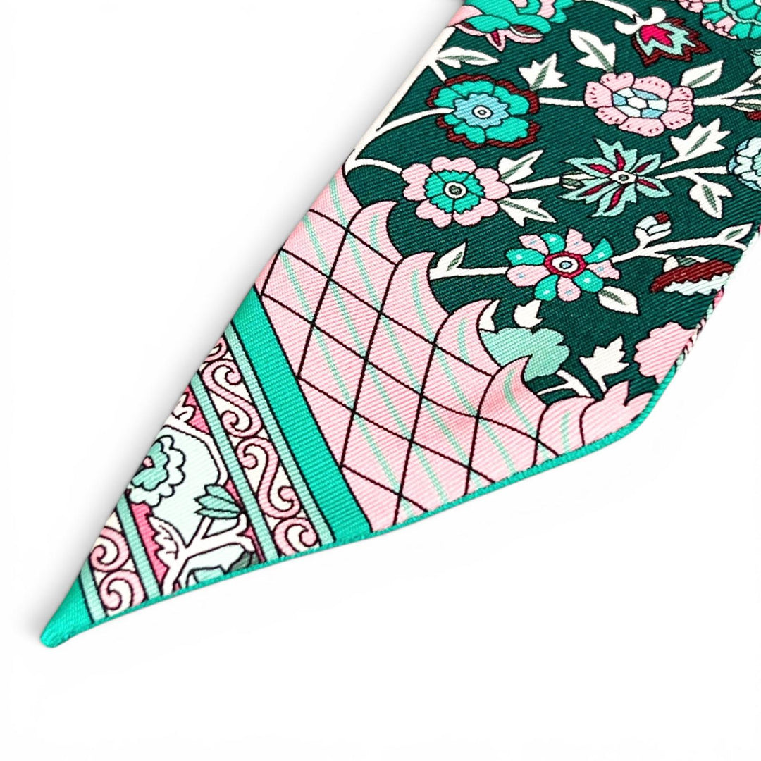 極美品▲HERMES エルメス Tapis Persans ペルシャ絨毯 シルク100％ ツイリー スカーフ マルチカラー フランス製 レディース 箱付き