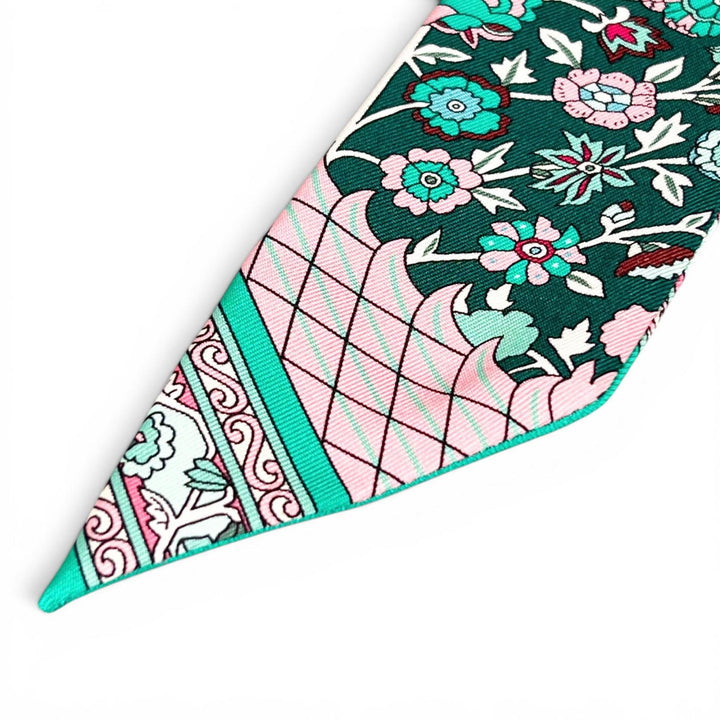 極美品▲HERMES エルメス Tapis Persans ペルシャ絨毯 シルク100％ ツイリー スカーフ マルチカラー フランス製 レディース 箱付き