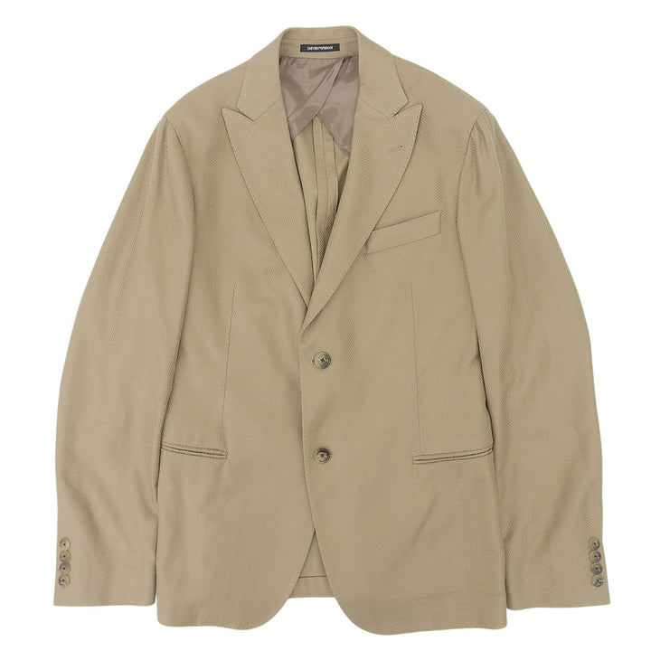 未使用品▲EMPORIO ARMANI エンポリオ アルマーニ 2022年製 CITC LINE ピークドラペル ジャケット ライトブラウン 52 正規品 メンズ