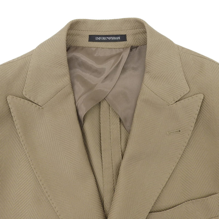 未使用品▲EMPORIO ARMANI エンポリオ アルマーニ 2022年製 CITC LINE ピークドラペル ジャケット ライトブラウン 52 正規品 メンズ