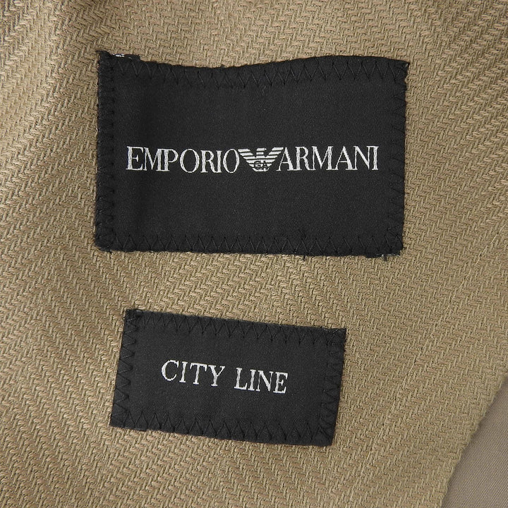 未使用品▲EMPORIO ARMANI エンポリオ アルマーニ 2022年製 CITC LINE ピークドラペル ジャケット ライトブラウン 52 正規品 メンズ