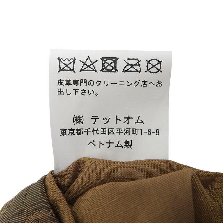 極美品▲TETE HOMME テットオム 羊革 裏地ペイズリー柄 ダブルジップ シングル ライダースジャケット ブラウン S 正規品 メンズ