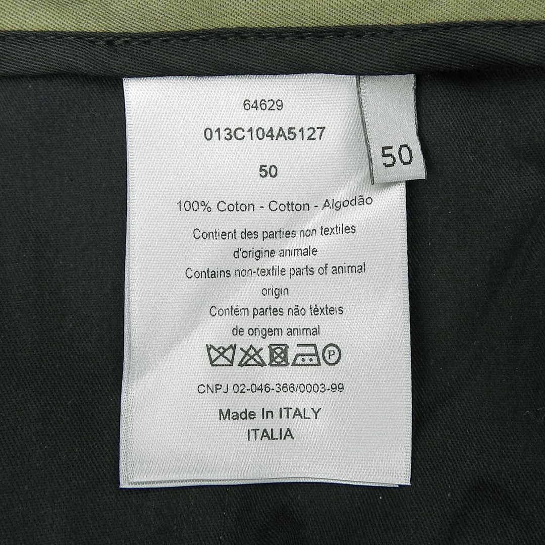 未使用品▲DIOR ディオール 013C104A5127 コットン100％ CD刺繍 センタープレス スラックス パンツ グリーン 50 伊製 正規品 メンズ