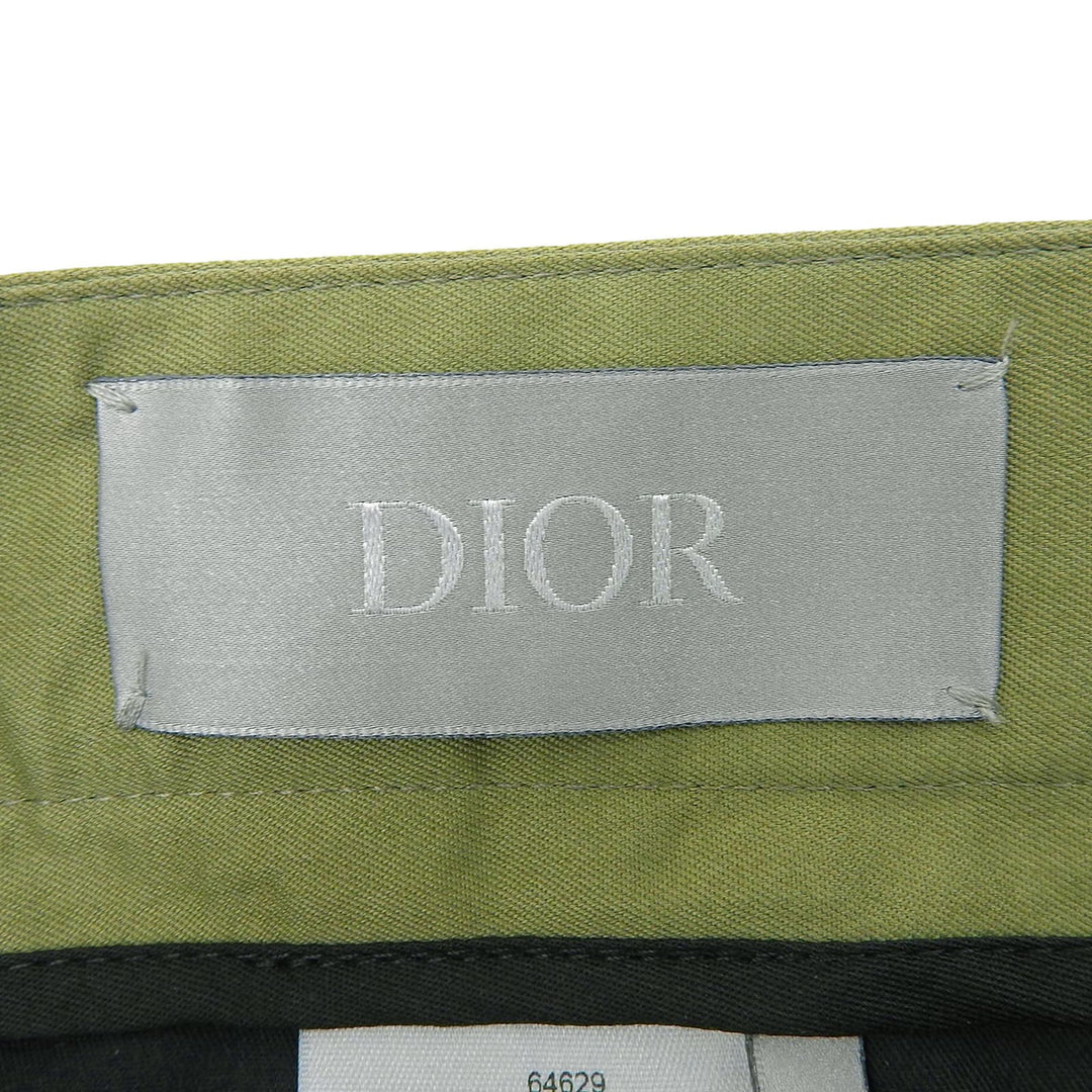 未使用品▲DIOR ディオール 013C104A5127 コットン100％ CD刺繍 センタープレス スラックス パンツ グリーン 50 伊製 正規品 メンズ