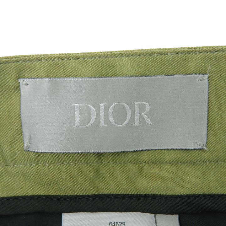 未使用品▲DIOR ディオール 013C104A5127 コットン100％ CD刺繍 センタープレス スラックス パンツ グリーン 50 伊製 正規品 メンズ