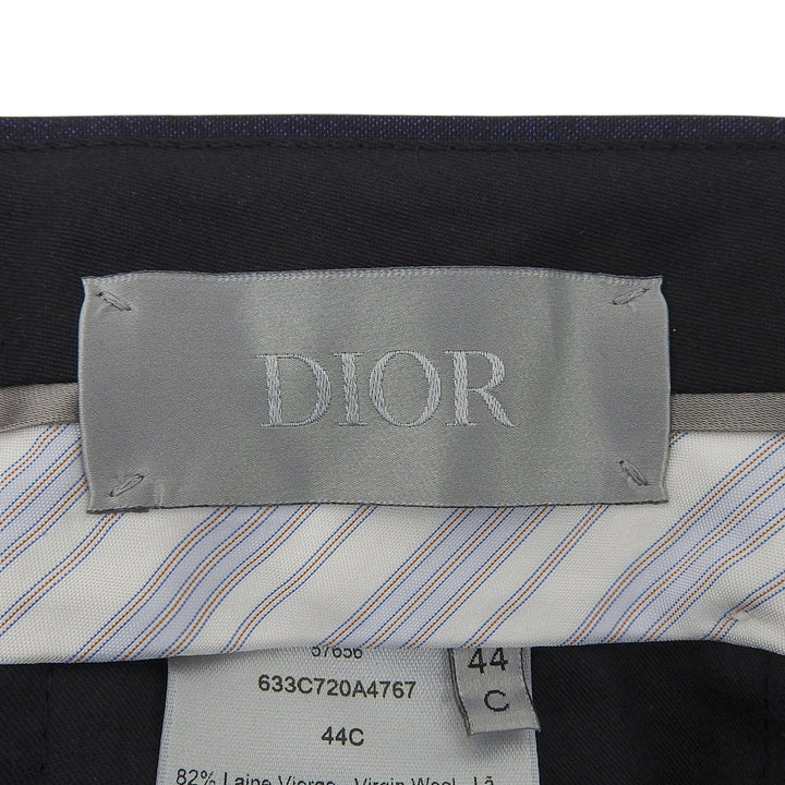 未使用品▲DIOR ディオール 633C720A4767 ウール シルク センタープレス テーパードパンツ スラックス ネイビー 44C 伊製 正規品 メンズ