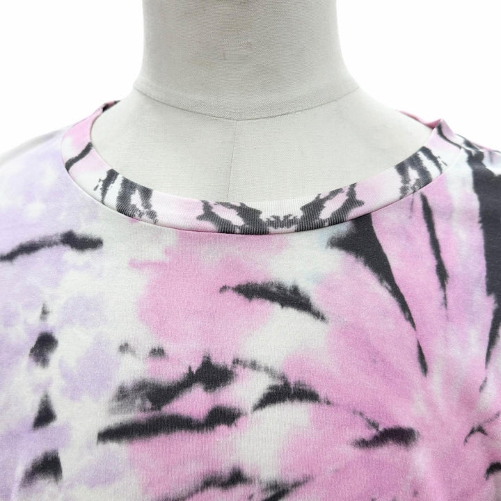 美品▼CELINE セリーヌ 23SS 2X59G649V タイダイ柄 ロゴプリント クルーネック ショートスリーブ 半袖Ｔシャツ マルチ L 正規品 メンズ