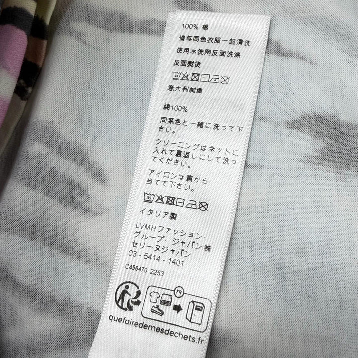 美品▼CELINE セリーヌ 23SS 2X59G649V タイダイ柄 ロゴプリント クルーネック ショートスリーブ 半袖Ｔシャツ マルチ L 正規品 メンズ