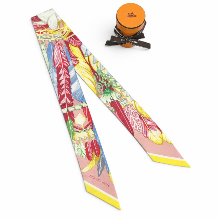 極美品△HERMES エルメス ツイリー Danse Pacifique ダンス パシフィック シルク100％ ヴューローズ/ブルー/ヴェール スカーフ 箱付き