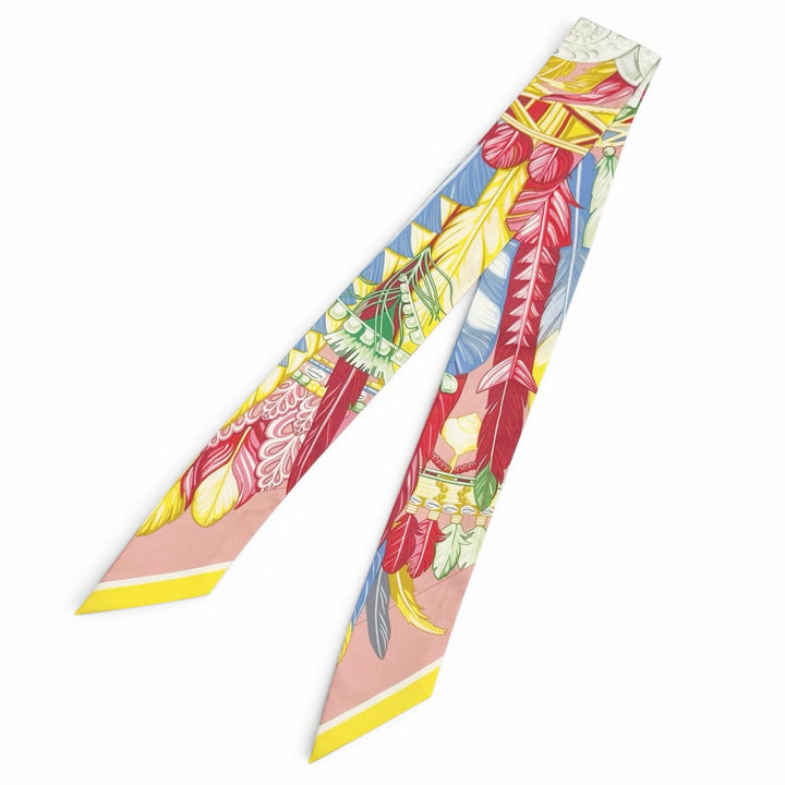 極美品△HERMES エルメス ツイリー Danse Pacifique ダンス パシフィック シルク100％ ヴューローズ/ブルー/ヴェール スカーフ 箱付き