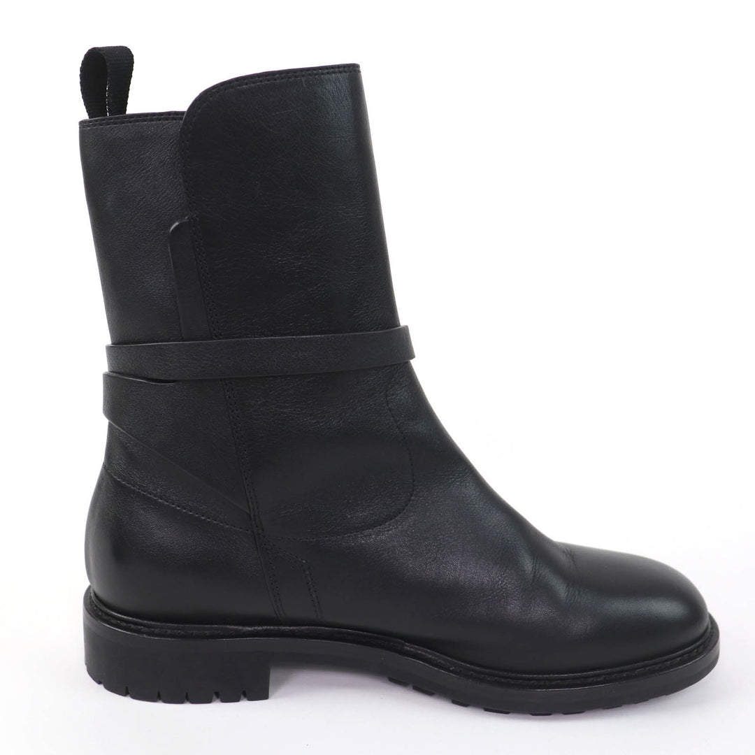 美品☆Christian Dior クリスチャンディオール EMPREINTE レザー ショートブーツ ブラック ゴールド金具 38 イタリア製 レディース