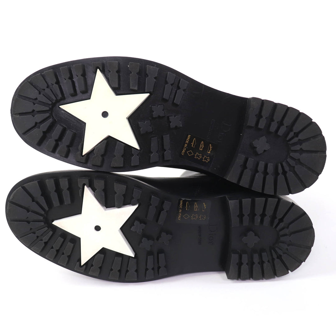 美品☆Christian Dior クリスチャンディオール EMPREINTE レザー ショートブーツ ブラック ゴールド金具 38 イタリア製 レディース