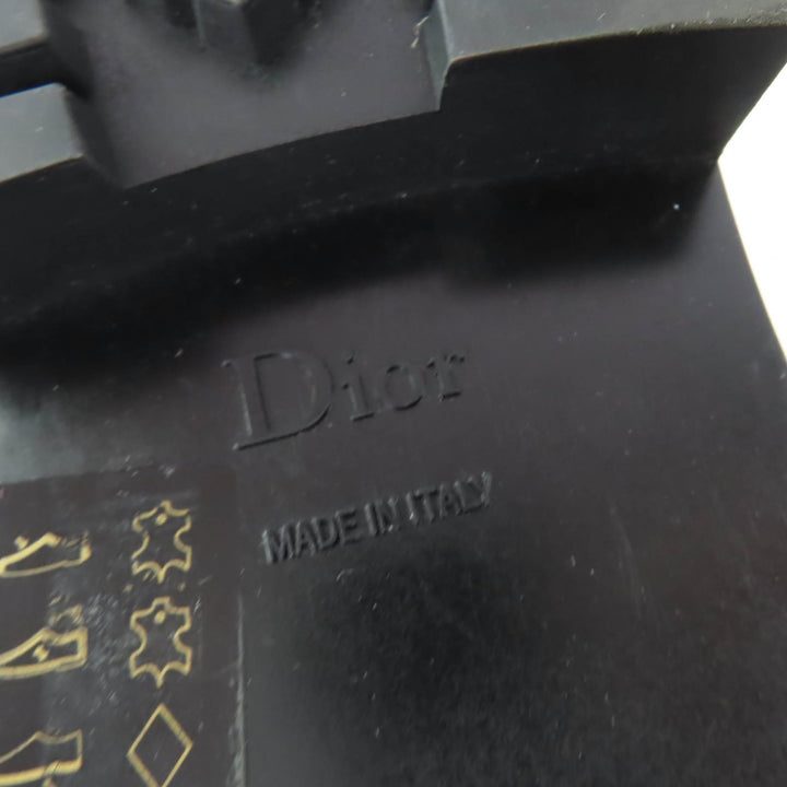 美品☆Christian Dior クリスチャンディオール EMPREINTE レザー ショートブーツ ブラック ゴールド金具 38 イタリア製 レディース