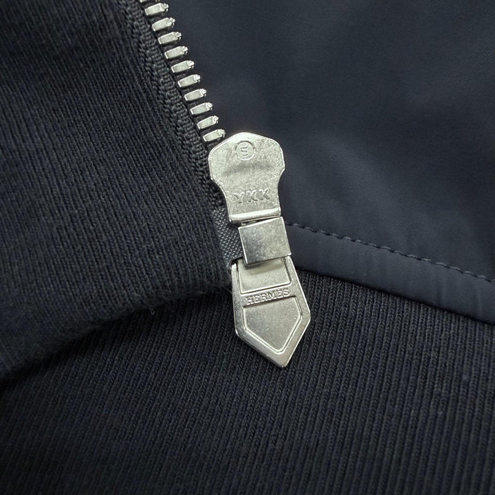 未使用品▼HERMES エルメス Sport capsule MARINE Hロゴ 切替デザイン ジップアップ ジャケット ブルゾン パーカー イタリア製 メンズ