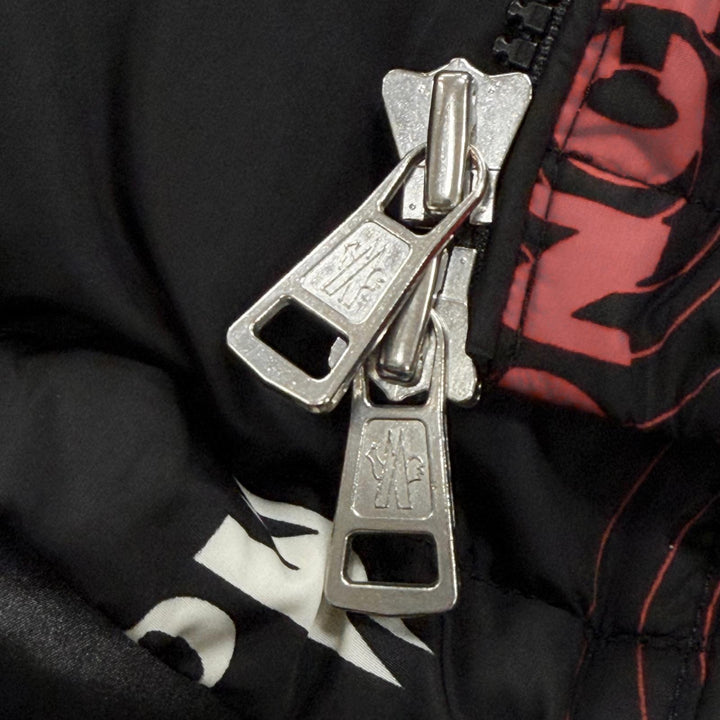 美品▼MONCLER モンクレール WILSON ウィルソン フーデッド WZIPUP ダウンジャケット ブラック マルチ 3 ブルガリア製 正規品 メンズ
