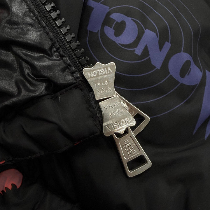 美品▼MONCLER モンクレール WILSON ウィルソン フーデッド WZIPUP ダウンジャケット ブラック マルチ 3 ブルガリア製 正規品 メンズ