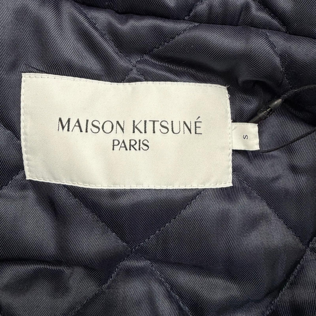 未使用品▼MAISON KITSUNE メゾンキツネ HU02280WE 0003 ロゴ刺繍 フーデッド WZIPUP 中綿入り コート ジャケット マウンテンパーカー S