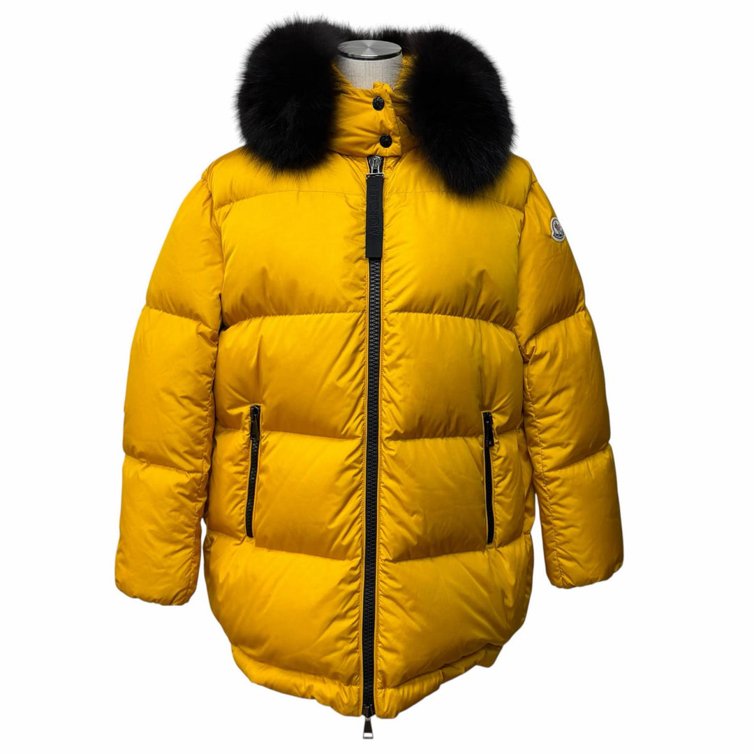 美品★MONCLER GENIUS 2 モンクレール ジーニアス 2 MERGULE メルグル FOXファー・フード・ロゴワッペン付 ZIP UP ダウンジャケット 0