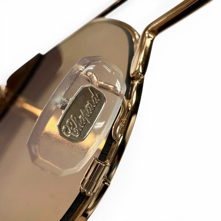 極美品▼Chopard ショパール SCHC40 アイスキューブ ツーブリッジ アイウェア サングラス ピンクゴールド クリアブラウン 57□17 箱付き