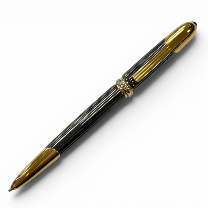 良品▼Cartier カルティエ クーガードゥカルティエ トリニティ カラーストーン ツイスト式 ボールペン ブラック ゴールド 筆記確認済み